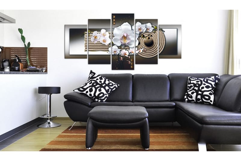 Taulu Orchid And Zen Garden Brown 100x50 - Artgeist sp. z o. o. - Sisustustuotteet - Taulu & taide - Canvas-taulu