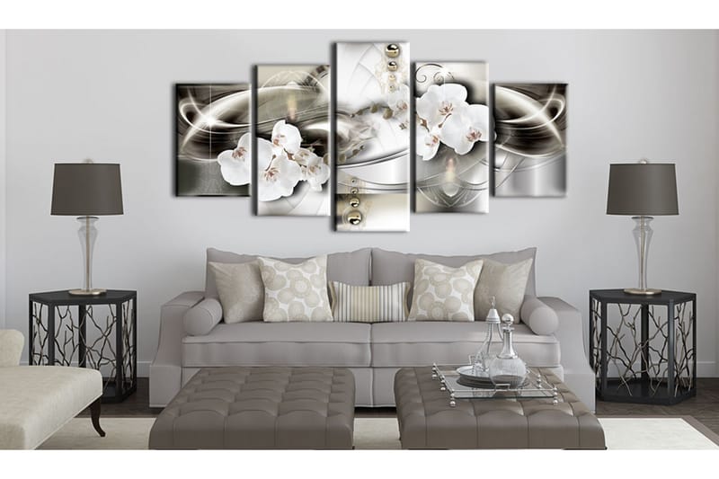 Taulu Orchids Among The Waves Of Gold 200x100 - Artgeist sp. z o. o. - Sisustustuotteet - Taulu & taide - Canvas-taulu