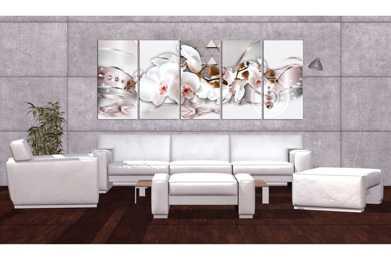 Taulu Orchises And Triangles 200x80 - Artgeist sp. z o. o. - Sisustustuotteet - Taulu & taide - Canvas-taulu