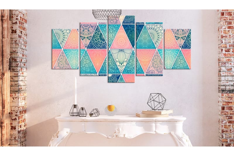 Taulu Oriental Triangles 5 Parts Wide 100x50 - Artgeist sp. z o. o. - Sisustustuotteet - Taulu & taide - Canvas-taulu