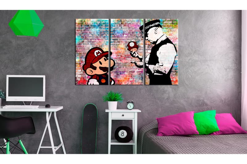 Taulu Rainbow Brick Banksy 90x60 - Artgeist sp. z o. o. - Sisustustuotteet - Taulu & taide - Canvas-taulu