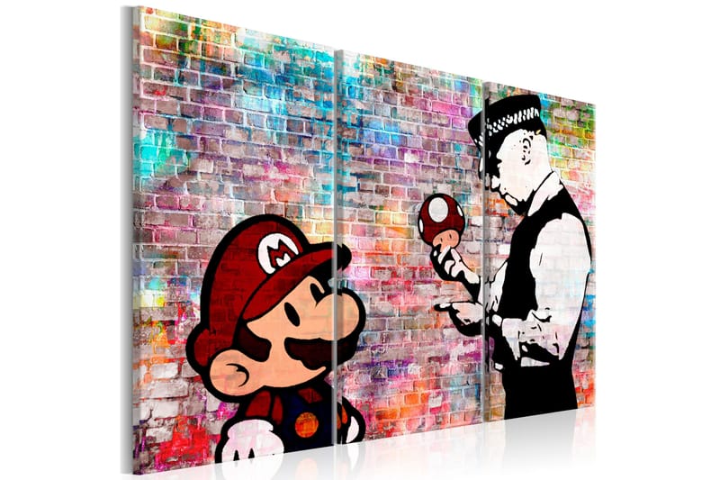 Taulu Rainbow Brick Banksy 90x60, Artgeist sp. z o. o.
