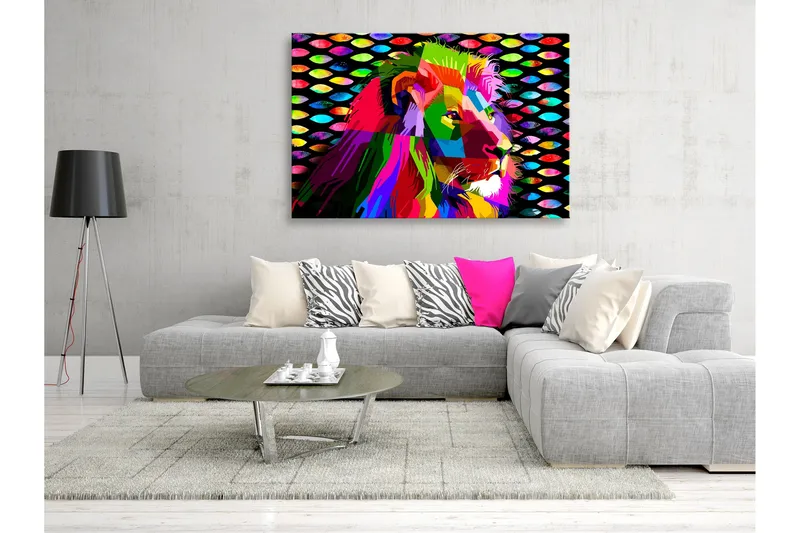 Taulu Rainbow Lion (1 Part) Wide 120x80, Artgeist sp. z o. o.