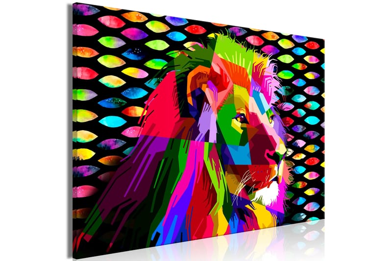 Taulu Rainbow Lion (1 Part) Wide 120x80 - Artgeist sp. z o. o. - Sisustustuotteet - Taulu & taide - Canvas-taulu