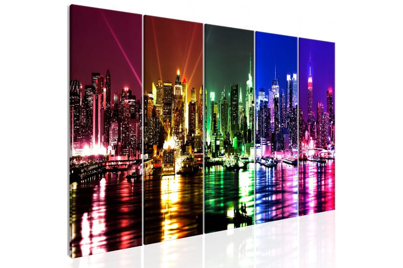Taulu Rainbow New York 5 Parts Narrow 225x90, Artgeist sp. z o. o.