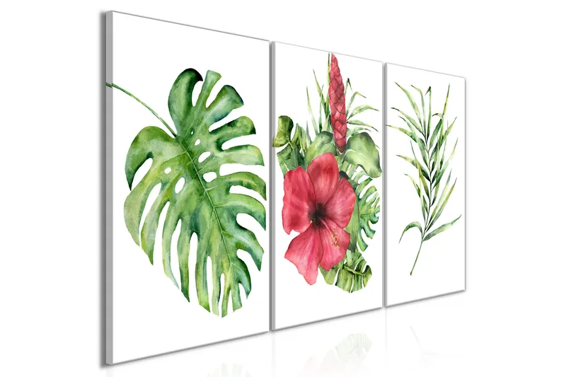 Taulu Red Hibiscus 3 Parts 120x60 - Artgeist sp. z o. o. - Sisustustuotteet - Taulu & taide - Canvas-taulu