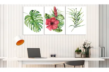 Taulu Red Hibiscus 3 Parts 120x60 - Artgeist sp. z o. o. - Sisustustuotteet - Taulu & taide - Canvas-taulu