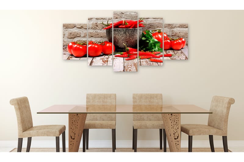 Taulu Red Vegetables 5 Parts Brick Wide 100x50 - Artgeist sp. z o. o. - Sisustustuotteet - Taulu & taide - Canvas-taulu