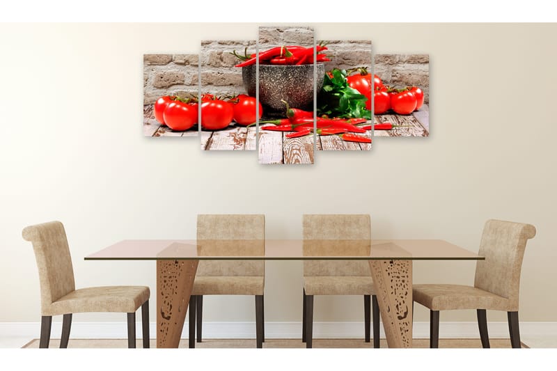 Taulu Red Vegetables 5 Parts Brick Wide 200x100 - Artgeist sp. z o. o. - Sisustustuotteet - Taulu & taide - Canvas-taulu