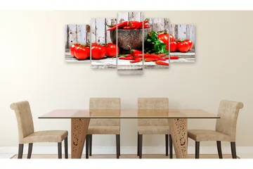 Taulu Red Vegetables 5 Parts Wood Wide 100x50 - Artgeist sp. z o. o. - Sisustustuotteet - Taulu & taide - Canvas-taulu
