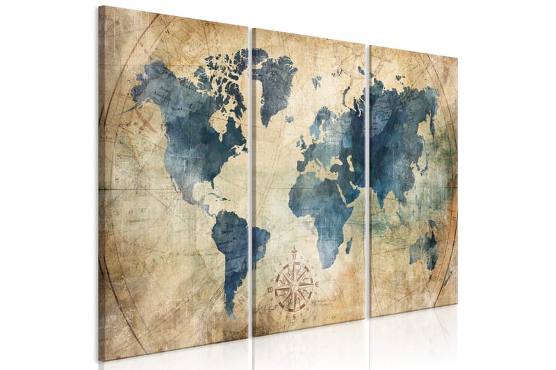Taulu Retro Map 3 Parts 120x80 - Artgeist sp. z o. o. - Sisustustuotteet - Taulu & taide - Canvas-taulu