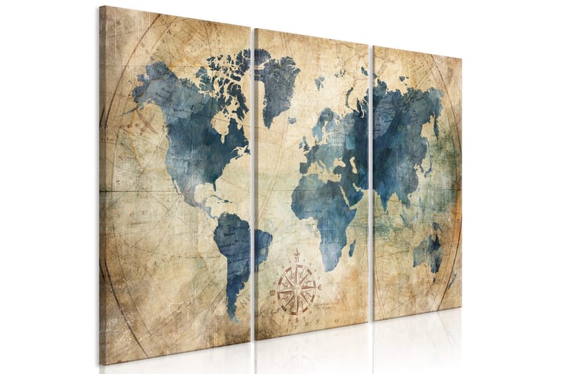 Taulu Retro Map 3 Parts 90x60, Artgeist sp. z o. o.