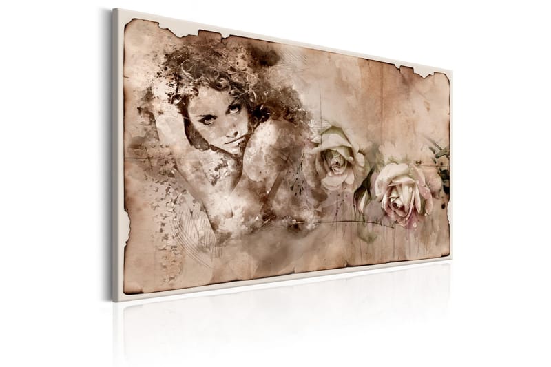 Taulu Retro Style: Woman and Roses 120x80 - Artgeist sp. z o. o. - Sisustustuotteet - Taulu & taide - Canvas-taulu