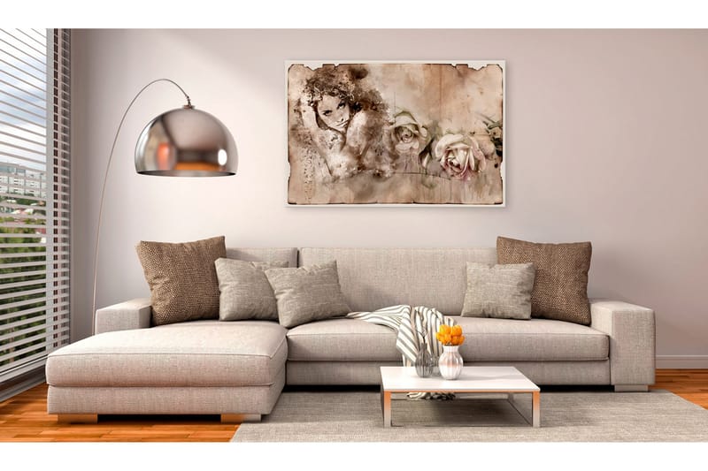 Taulu Retro Style: Woman and Roses 90x60, Artgeist sp. z o. o.