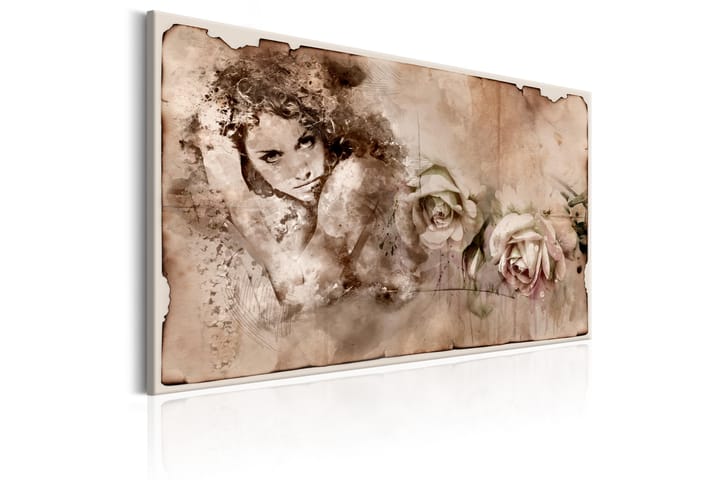 Taulu Retro Style: Woman and Roses 90x60 - Artgeist sp. z o. o. - Canvas-taulu - Seinäkoristeet
