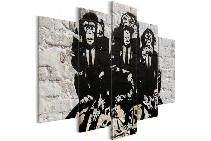 Taulu Rich Monkeys 5 Parts Wide 100x50 - Artgeist sp. z o. o. - Canvas-taulu - Seinäkoristeet