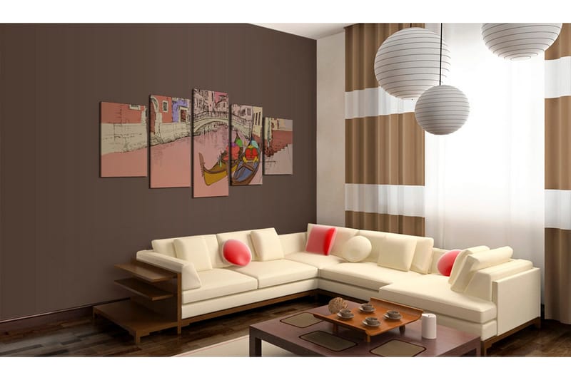 Taulu Romantic Gondolas 5 Pieces 100x50 - Artgeist sp. z o. o. - Sisustustuotteet - Taulu & taide - Canvas-taulu