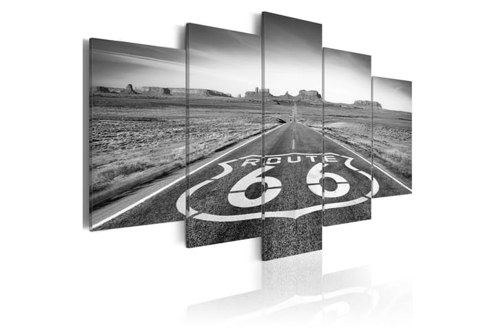 Taulu Route 66 Black And White 100x50 - Artgeist sp. z o. o. - Canvas-taulu - Seinäkoristeet