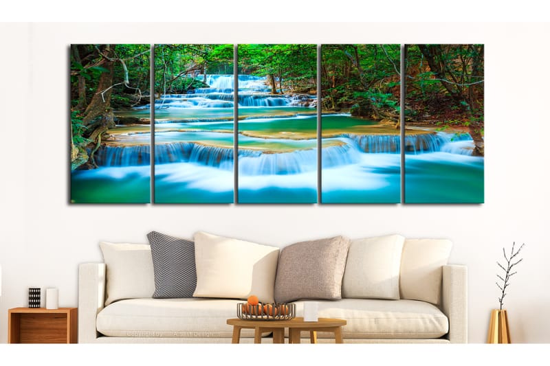 Taulu Sapphire Waterfalls 225x90 - Artgeist sp. z o. o. - Sisustustuotteet - Taulu & taide - Canvas-taulu