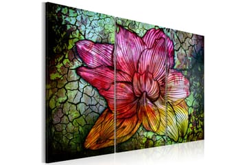 Taulu Sateenkaarenvärinen abstrakti kukka 90x60