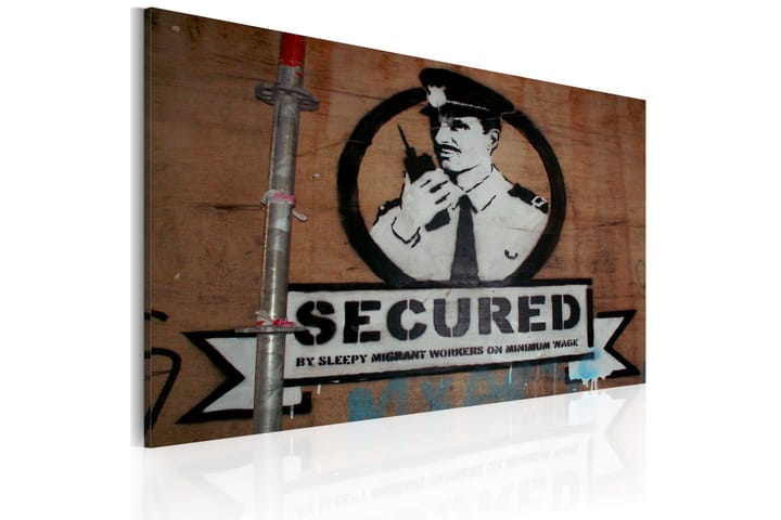Taulu Secured Banksy 60x40 - Artgeist sp. z o. o. - Canvas-taulu - Seinäkoristeet