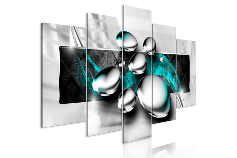 Taulu Shiny Kivis 5 Parts Wide Turquoise 100x50, Artgeist sp. z o. o.