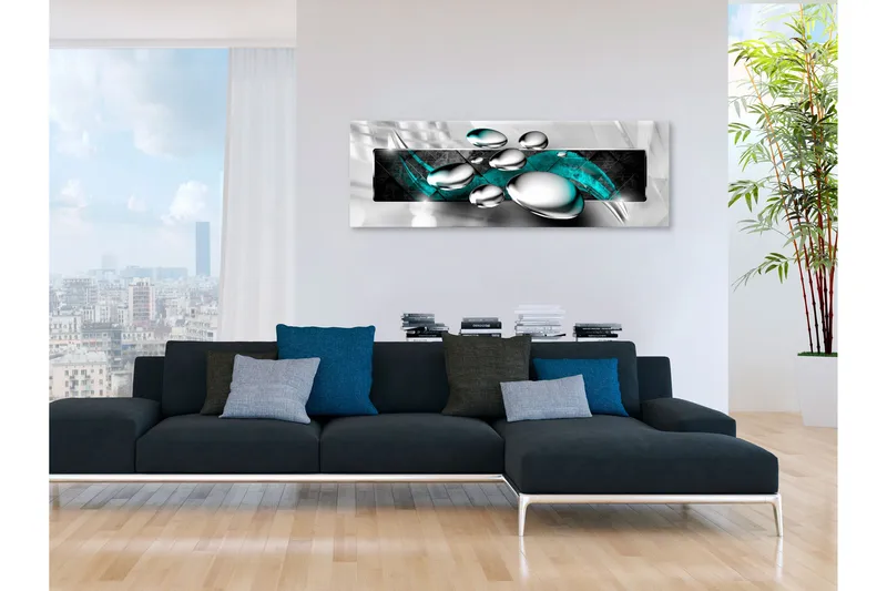 Taulu Shiny Stones (1 Part) Narrow Turquoise 120x40, Artgeist sp. z o. o.
