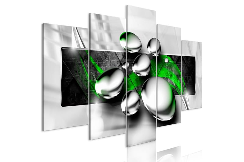 Taulu Shiny Stones 5 Parts Wide Green 200x100, Artgeist sp. z o. o.