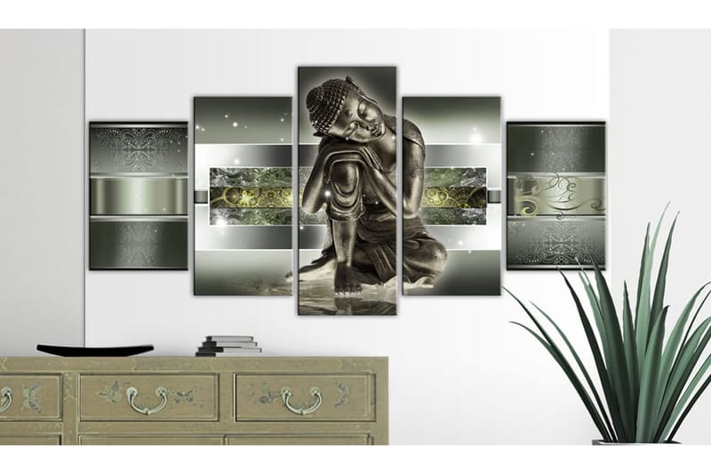Taulu Sleeping Buddha In Greens 100x50 - Artgeist sp. z o. o. - Sisustustuotteet - Taulu & taide - Canvas-taulu