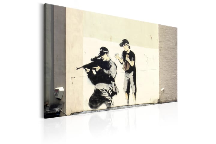 Taulu Sniper and Child by Banksy 120x80 - Artgeist sp. z o. o. - Canvas-taulu - Seinäkoristeet