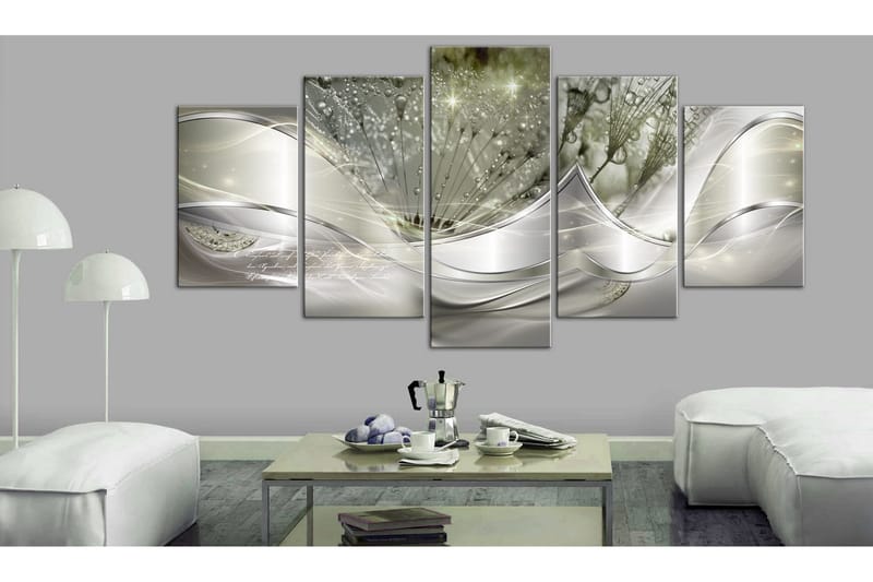 Taulu Sparkling Dandelions 5 Parts Green Wide 200x100 - Artgeist sp. z o. o. - Sisustustuotteet - Taulu & taide - Canvas-taulu