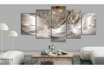 Taulu Sparkling Dandelions 5 Parts Beige Wide 100x50 - Artgeist sp. z o. o. - Sisustustuotteet - Taulu & taide - Canvas-taulu