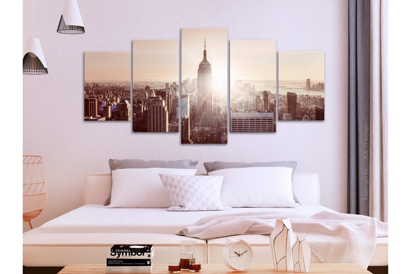 Taulu Sun Over Manhattan 5 Parts Wide Brown 100x50 - Artgeist sp. z o. o. - Sisustustuotteet - Taulu & taide - Canvas-taulu