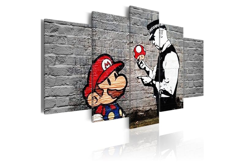 Taulu Super Mario Mushroom Cop Banksy 100x50 - Artgeist sp. z o. o. - Sisustustuotteet - Taulu & taide - Canvas-taulu