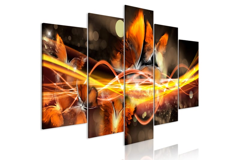Taulu Swarm Of Butterflies 5 Parts Wide Oranssi 200x100, Artgeist sp. z o. o.