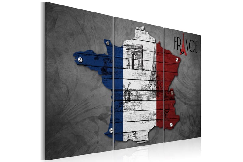 Taulu Symbolit Ranskassa Triptyykki 90x60, Artgeist sp. z o. o.
