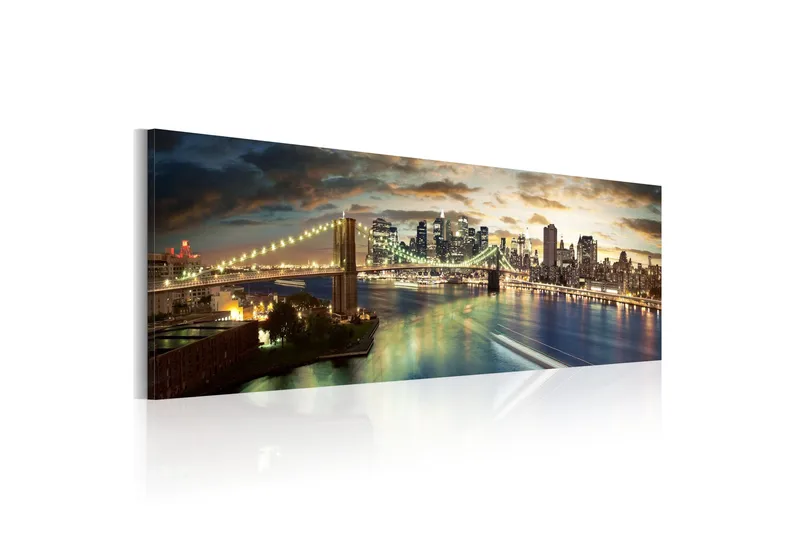 Taulu The East River At Night 120x40, Artgeist sp. z o. o.