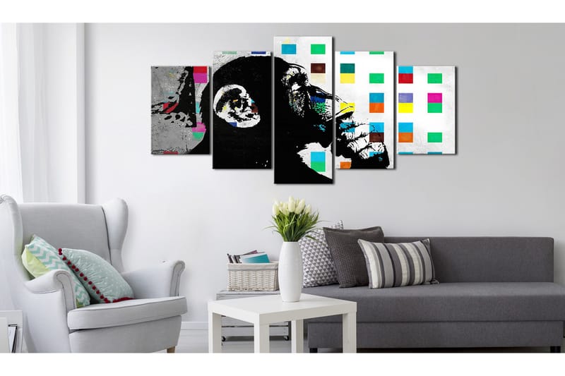 Taulu The Thinker Monkey Banksy 100x50 - Artgeist sp. z o. o. - Sisustustuotteet - Taulu & taide - Canvas-taulu