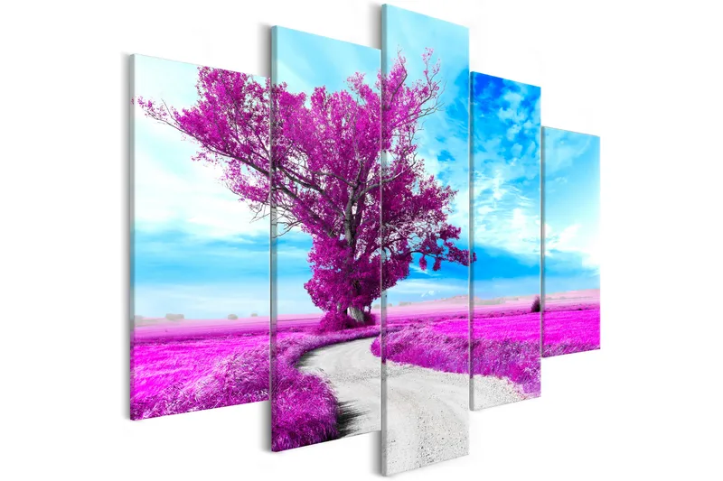 Artgeist sp. z o. o. Taulu Tree Near The Road 5 Parts Violet 200x100