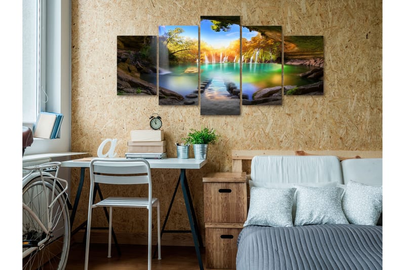 Taulu Turquoise Lake 5 Parts Wide 100x50 - Artgeist sp. z o. o. - Sisustustuotteet - Taulu & taide - Canvas-taulu