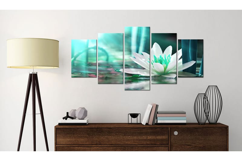 Taulu Turquoise Lotus 100x50 - Artgeist sp. z o. o. - Canvas-taulu - Seinäkoristeet