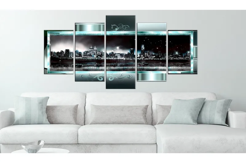 Taulu Turquoise New York Starry Night 200x100 - Artgeist sp. z o. o. - Sisustustuotteet - Taulu & taide - Canvas-taulu