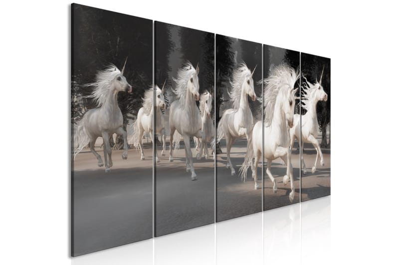 Taulu Unicorns Run 5 Parts Narrow 225x90, Artgeist sp. z o. o.