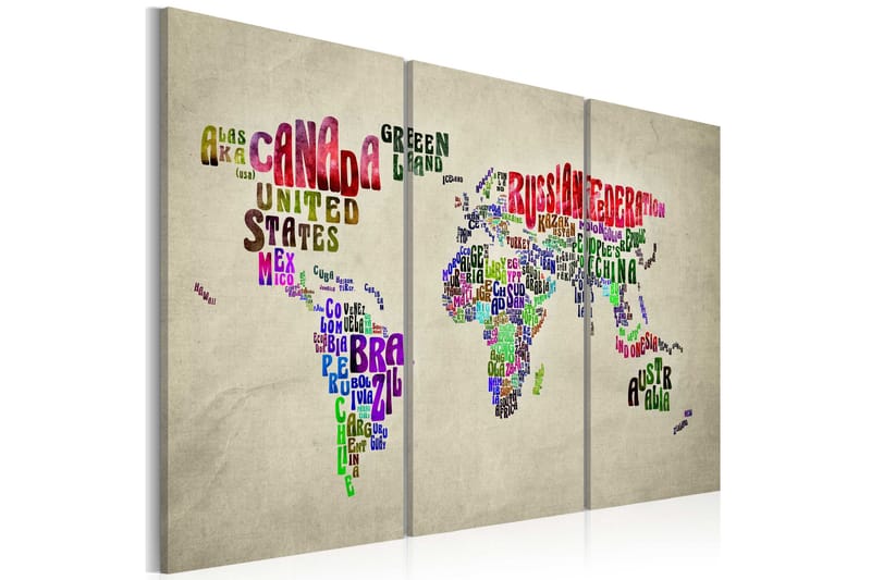 Taulu Värikkäät Maat Triptyykki 90x60 - Artgeist sp. z o. o. - Sisustustuotteet - Taulu & taide - Canvas-taulu