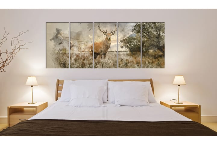 Taulu Watercolour Deer 225x90 - Artgeist sp. z o. o. - Canvas-taulu - Seinäkoristeet
