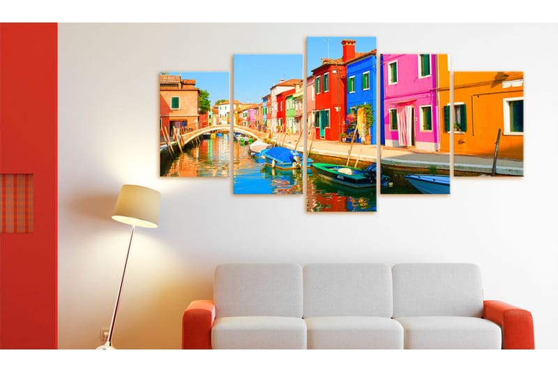 Taulu Waterfront In Rainbow Colors 100x50 - Artgeist sp. z o. o. - Sisustustuotteet - Taulu & taide - Canvas-taulu