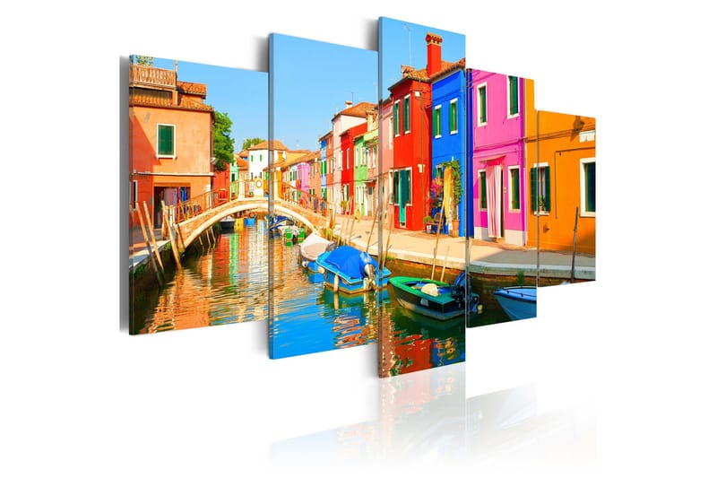 Taulu Waterfront In Rainbow Colors 100x50, Artgeist sp. z o. o.