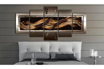 Taulu Wave Of Fire 200x100 - Ruskea/Beige/Kulta - Sisustustuotteet - Taulu & taide - Canvas-taulu