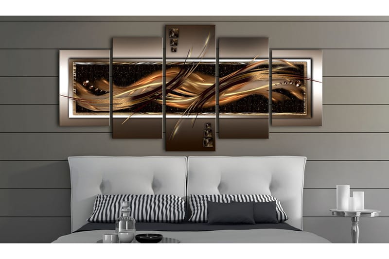 Taulu Wave Of Fire 200x100 - Ruskea/Beige/Kulta - Sisustustuotteet - Taulu & taide - Canvas-taulu
