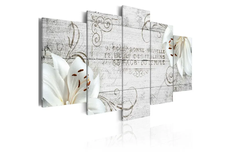 Taulu White Lilies On Wood 200x100, Artgeist sp. z o. o.